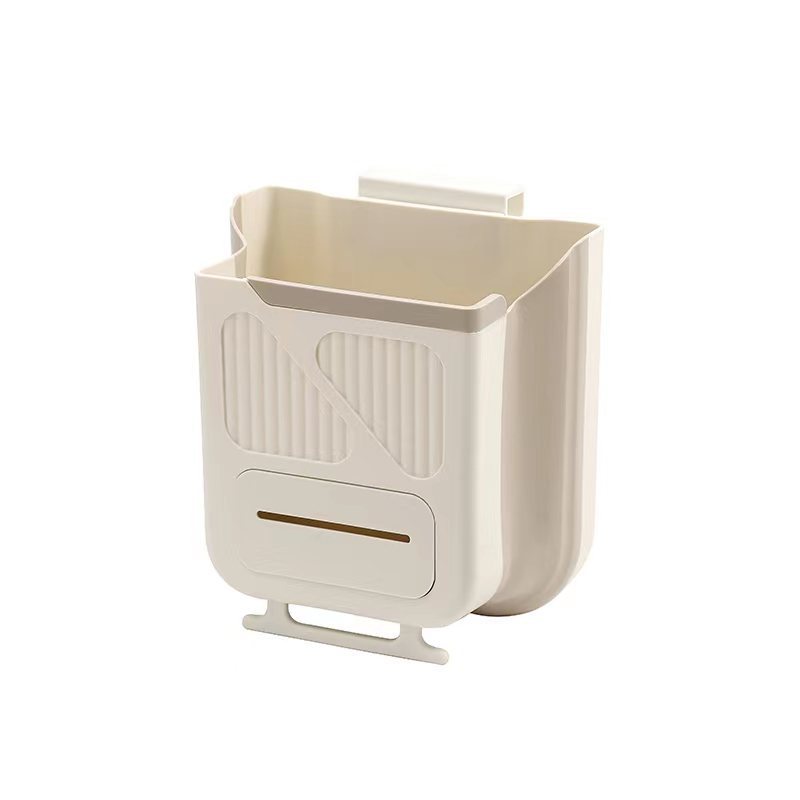 Kitchen Foldable Trash Can Household Cabinet Hanging Garbage Storage Without Bending and Thickening Large Diameter Garbage