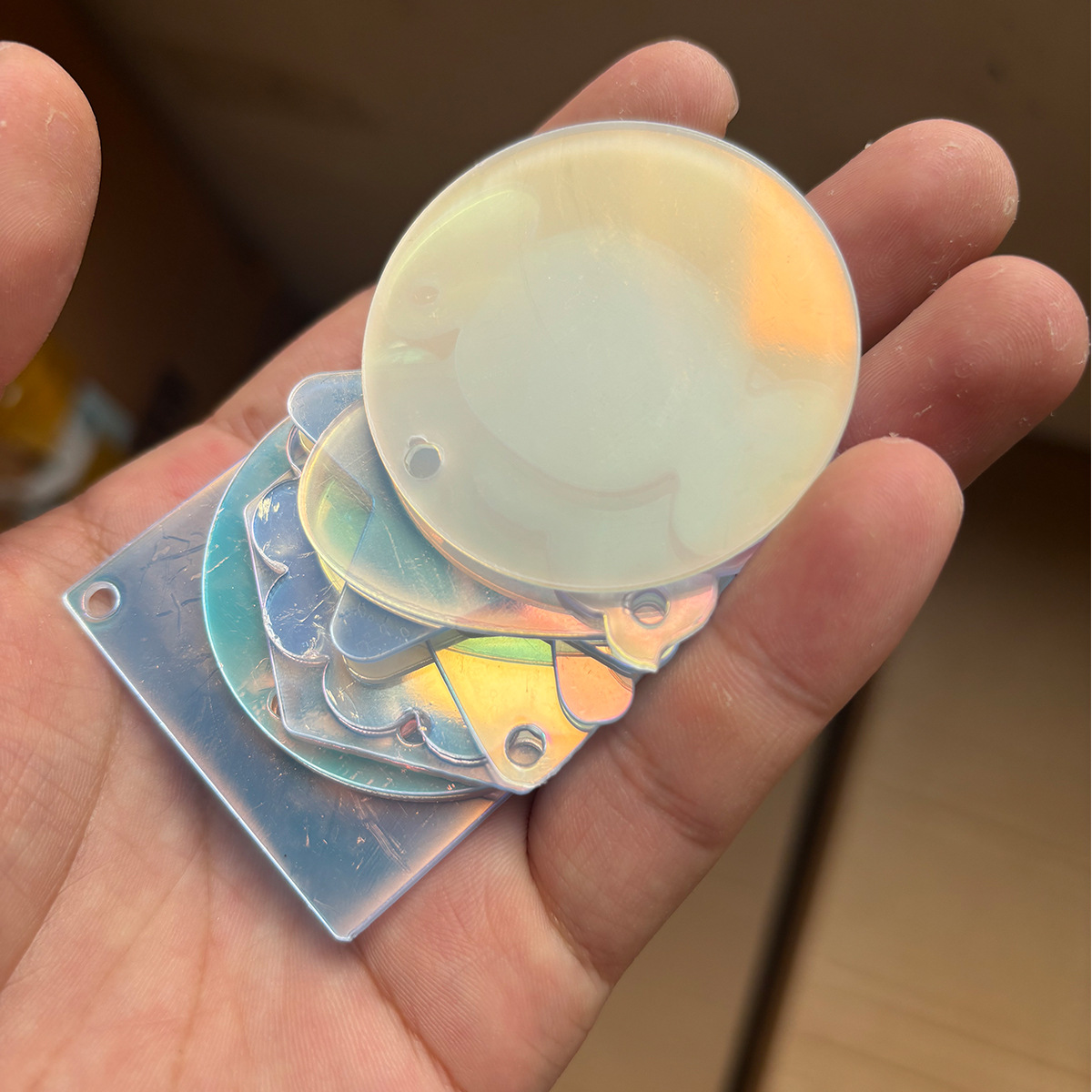 5cm Thickeneded Laser Acrylic Chuck Wholesale Transparent Handmade DIY Small Disc Accessories Material Chuck