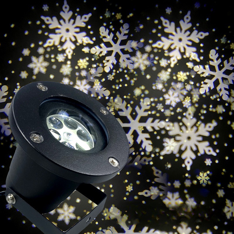 New Bright snowflake projection lamp outdoor Christmas blizzard LED snowflake lamp lawn garden stage lamp cross-border
