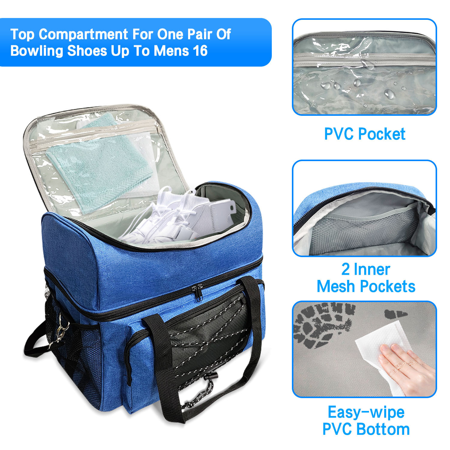 Amazon Bowling storage bag double ball portable travel Bowling shoes storage bag Bowling bag