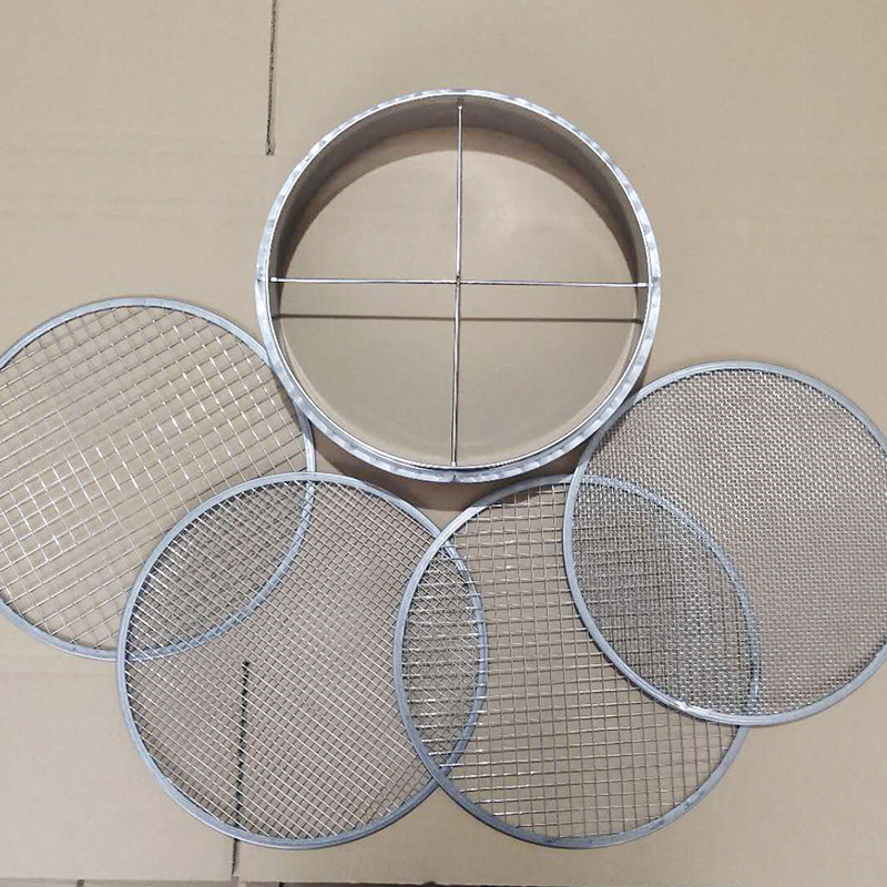 Garden Gardening Sieve 304 Stainless Steel with 6 Replaceable Sieve Mesh Panels, Detachable Soil Sieve, Diameter 30cm Soil Sieve
