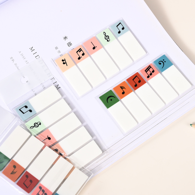 Transparent Musical Note Index Stickers, High-Looking Sticky Notes, Custom Mark Stickers, Strong Sticky Marks, Classification Instructions, Note Strips
