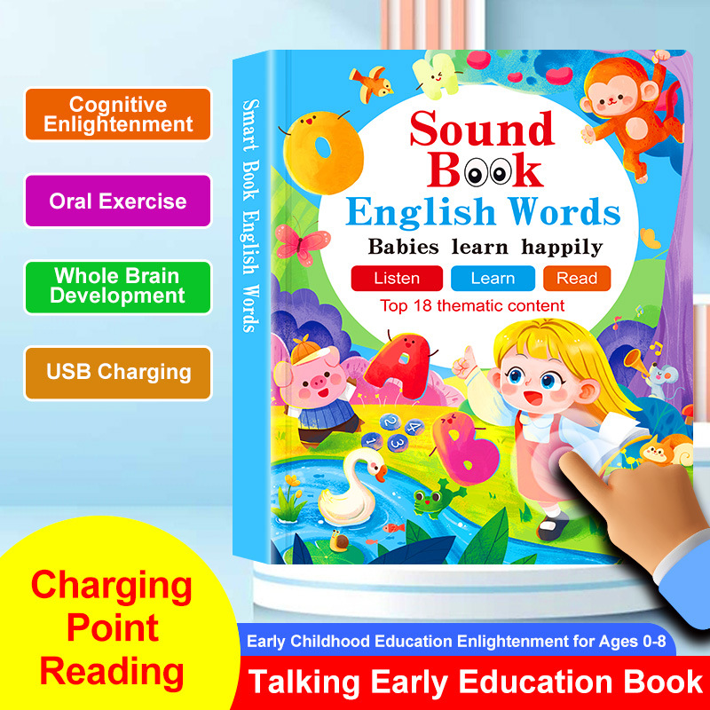 TEMU Xiying Pure English Audio Reading Natural English Enlightenment Voice Book Early Education for Cross-border Wholesale