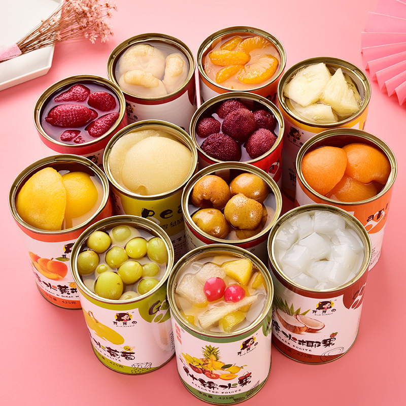 Canned fruit gift box 6 cans full box Yellow Peach Pineapple orange strawberry mixed pack festival gift gift group purchase