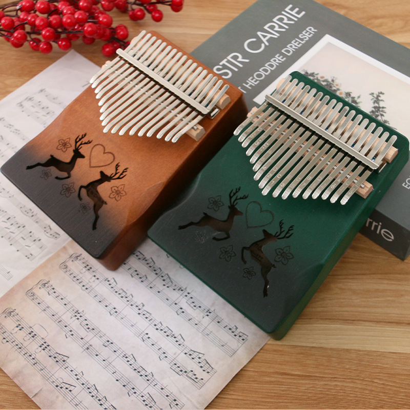Thumb Piano Kalimba 21-Tone Finger Piano Kalimb Beginners Entry Learning 17-Tone Portable Wooden Thumb Piano
