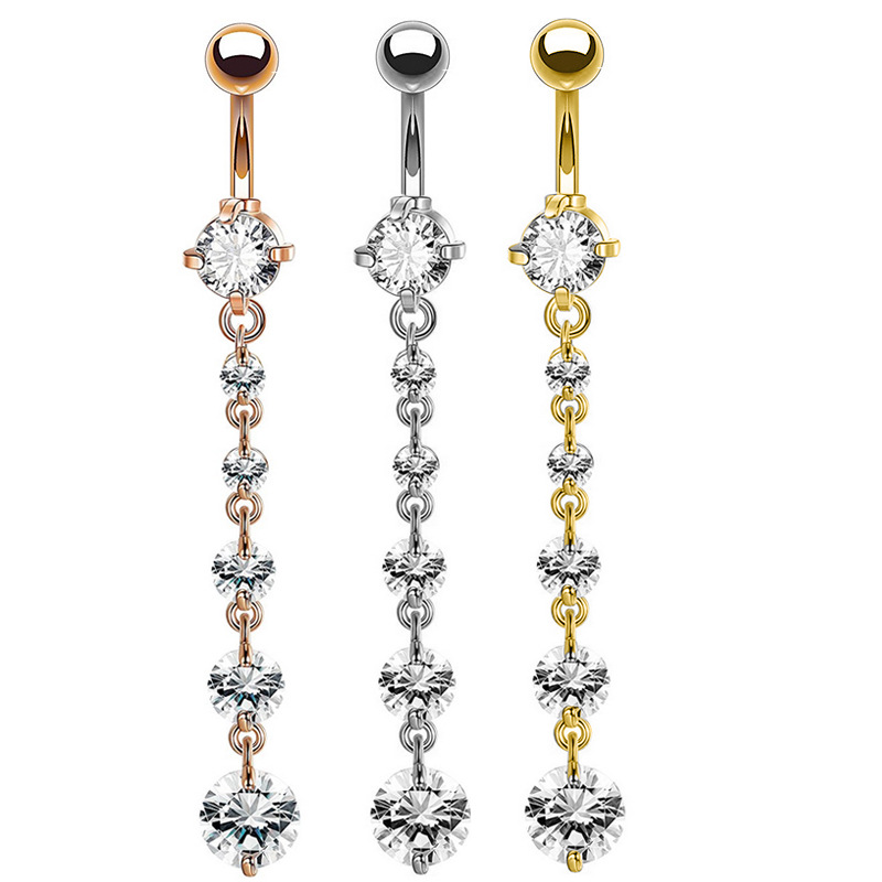 Горячий новый пирсинг для пупка на Amazon eBay, креативное кольцо с шестью цирконами, ювелирные изделия для прокола пупка