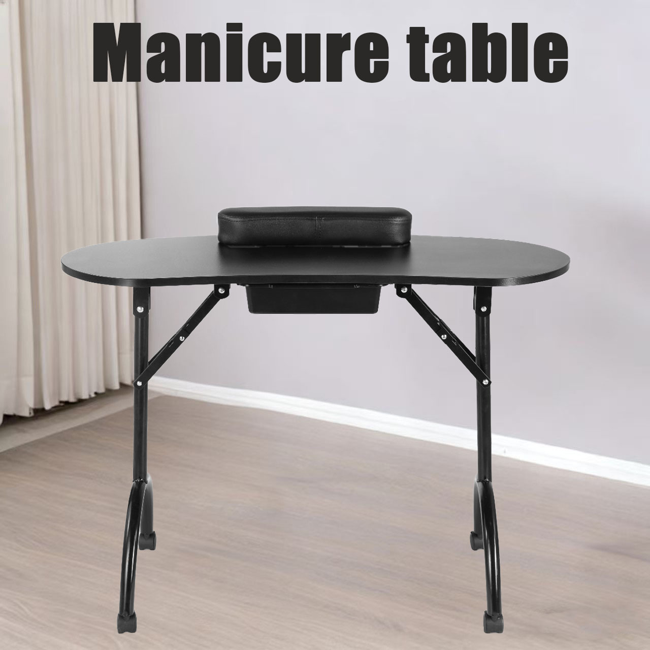 Складной маникюрный стол для кросс-бордерной торговли, портативный маникюрный стол с ящиком для косметики и подушкой для рук