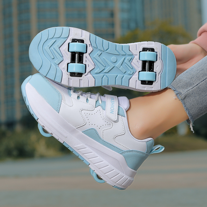 Детские роликовые туфли с четырьмя колесами, новая весенние модель 2025 для старших детей