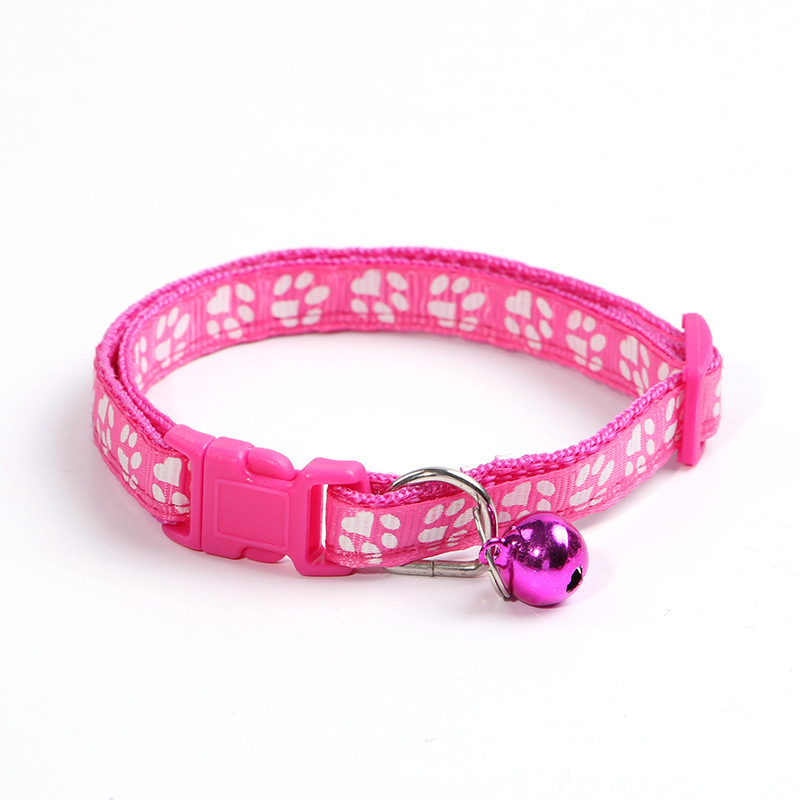 1.0 patch bell collar dog collar multi-color reflective footprint collar pet collar manufacturers wholesale