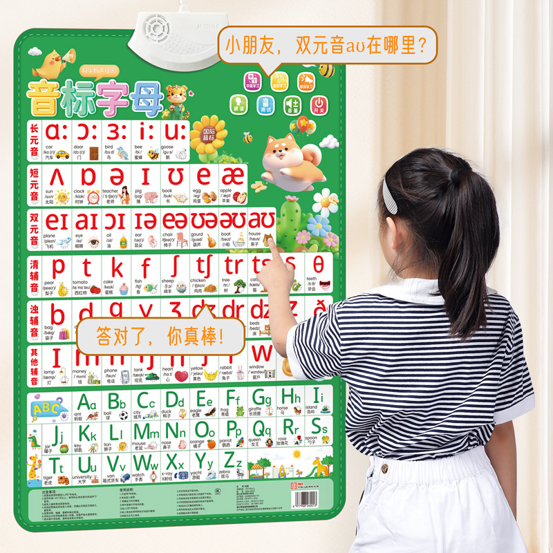 Phonetic Alphabet Audio Wall Chart English Pronunciation and Natural Pronunciation 48 International English Alphabet Early Education Artifact