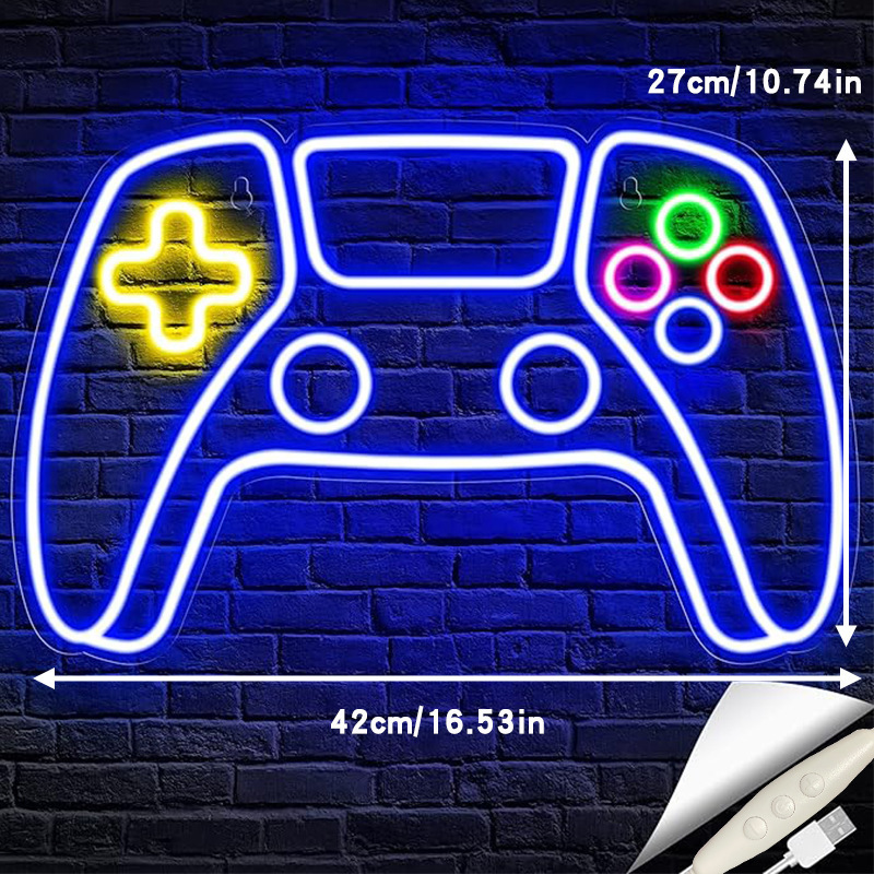 USB Amazon E-Sports Room Decoration Video Game Shape Light Sign Handle Shape Neon Light Game Console Led Ambient Light