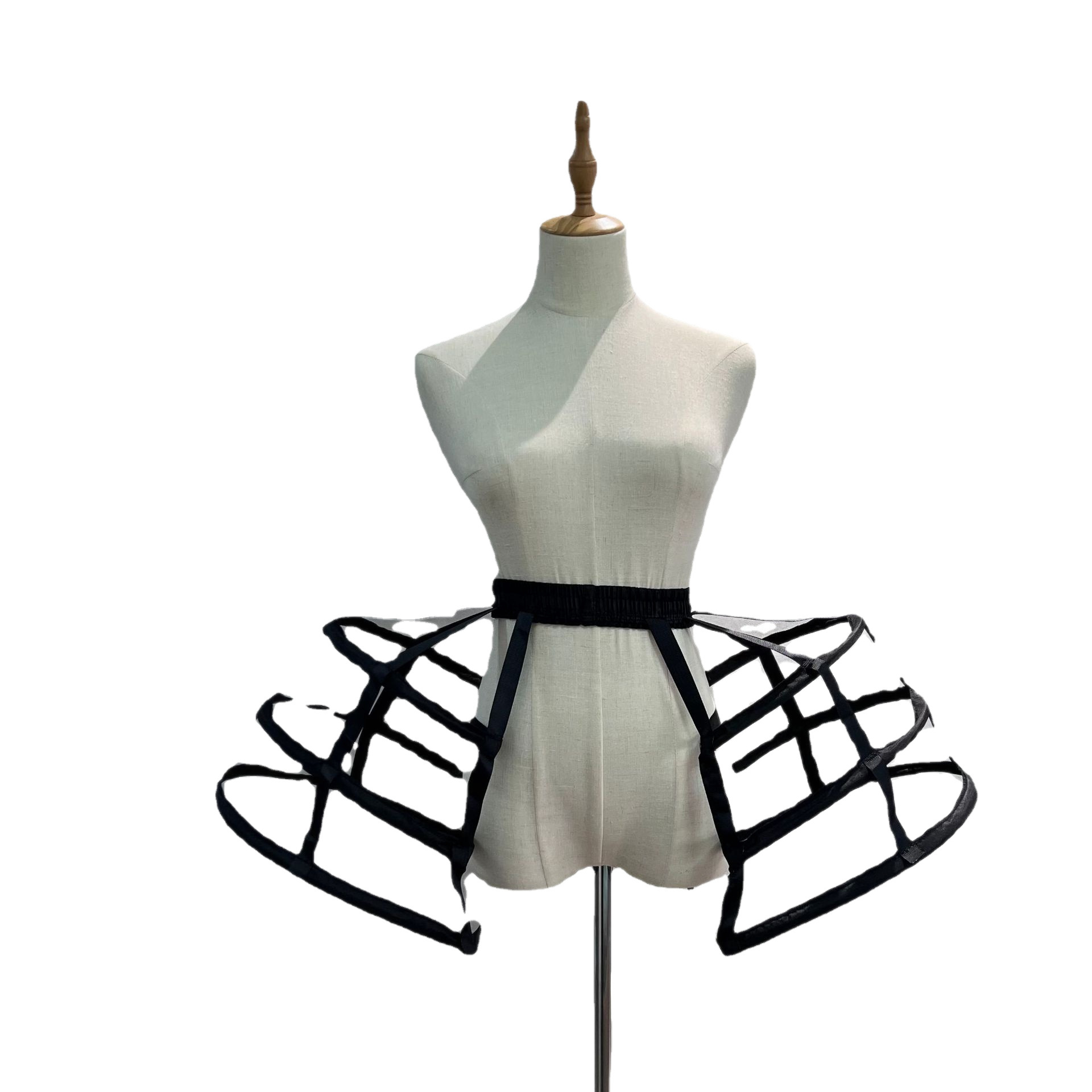 Baroque three-layer hollow black and white birdcage skirt wholesale foreign trade 3 circles bilateral Rococo Lolita Petticoat