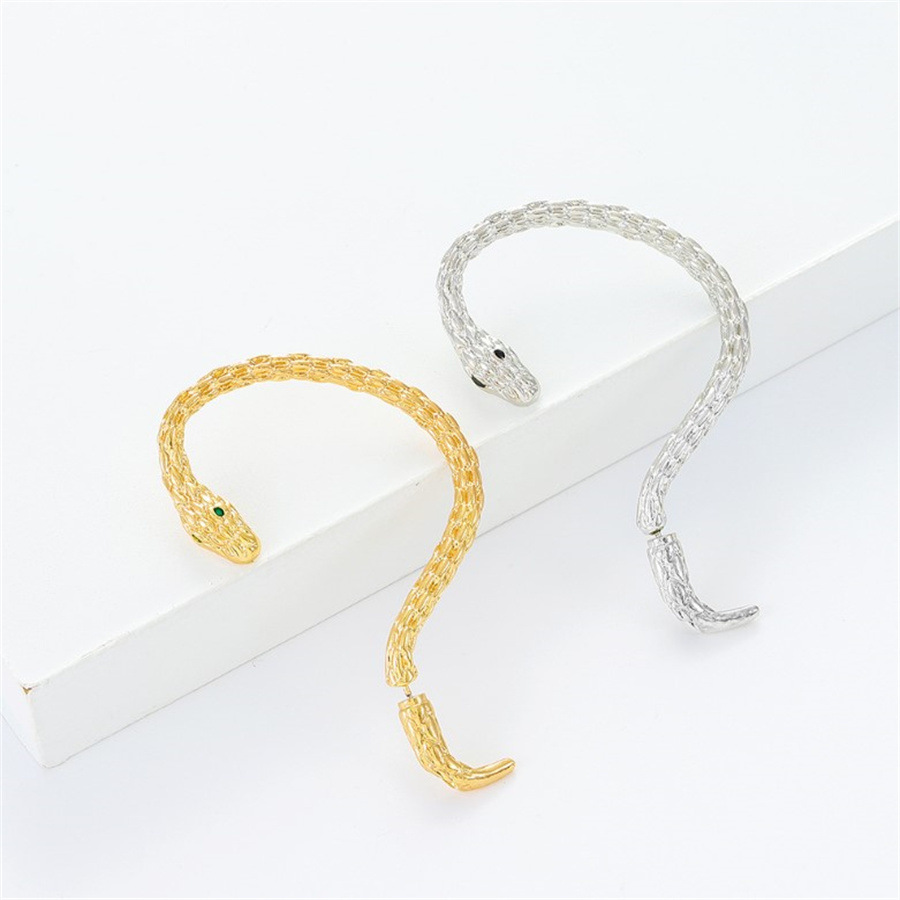 European and American exaggerated hip hop retro personality dark wind winding snake-shaped ear hanging animal snake piercing ear studs wholesale