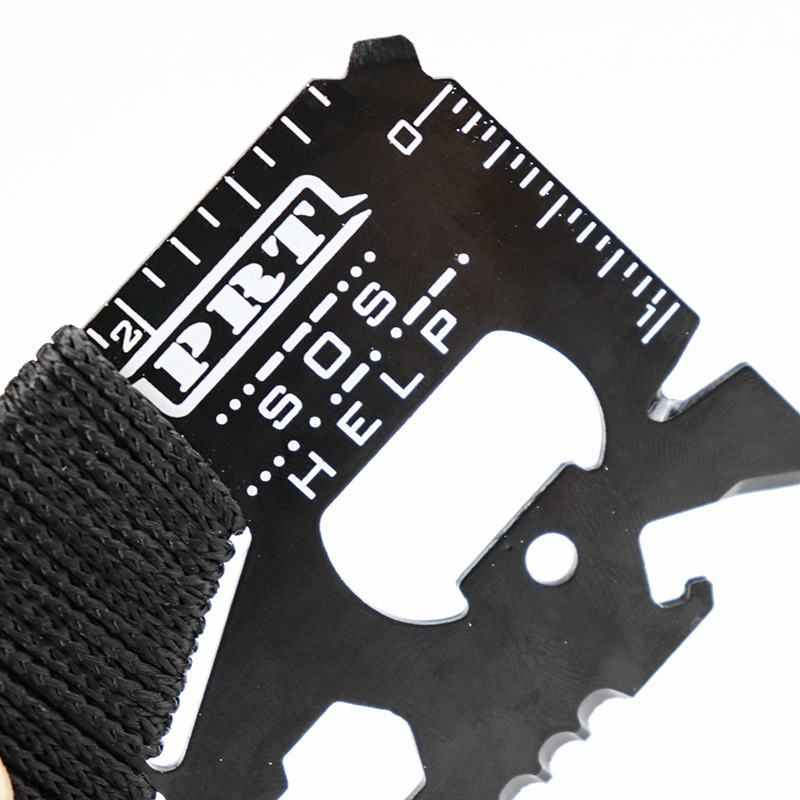 Outdoor Multifunctional Stainless Steel Tool Card Saber Card Tool Card Knife Stainless Steel Rope Life-Saving Card