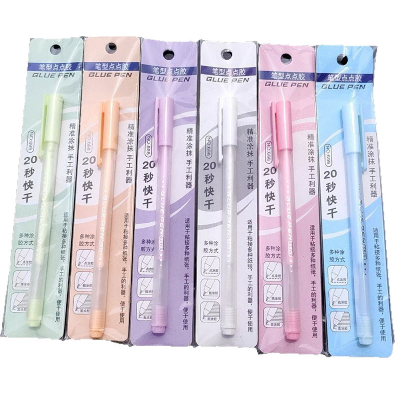 Colorful Glue Pen Handbook Tape Pen-Shaped Glue Children's Handmade Quick-Drying Glue Student Creativity