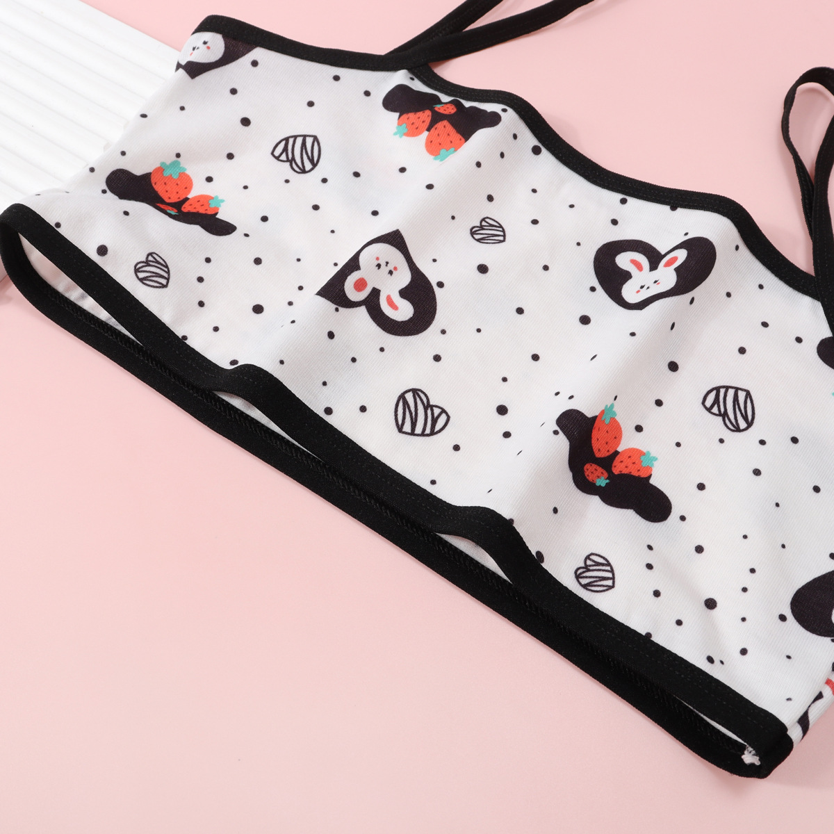 Girls' Polyester Cotton Sling Bra Girls' Developmental Small Vest for Primary School Students Tube Top Underwear for Junior High School Students and Junior High School Students