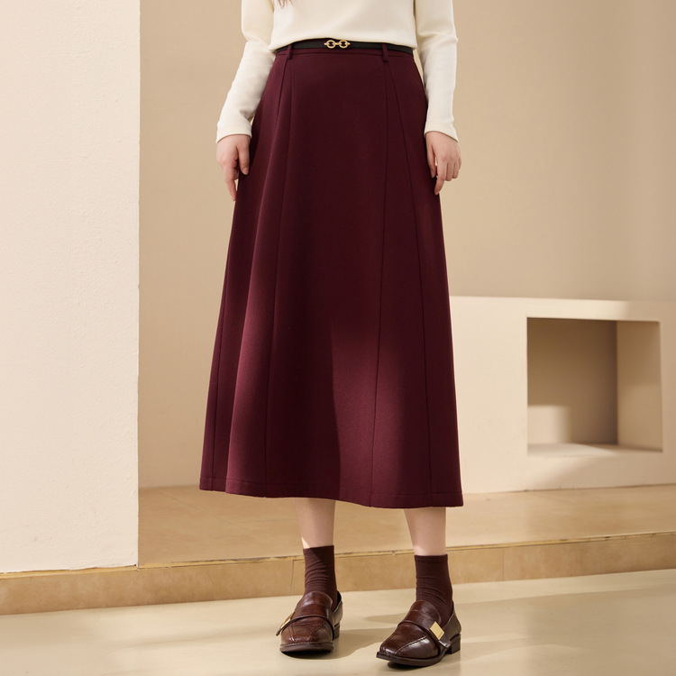 [Юбка А-силуэта, скрывающая недостатки и визуально стройнящая] Стильная и красивая юбка большого размера для умной работы, универсальная модель для полных женщин, новая осенняя коллекция