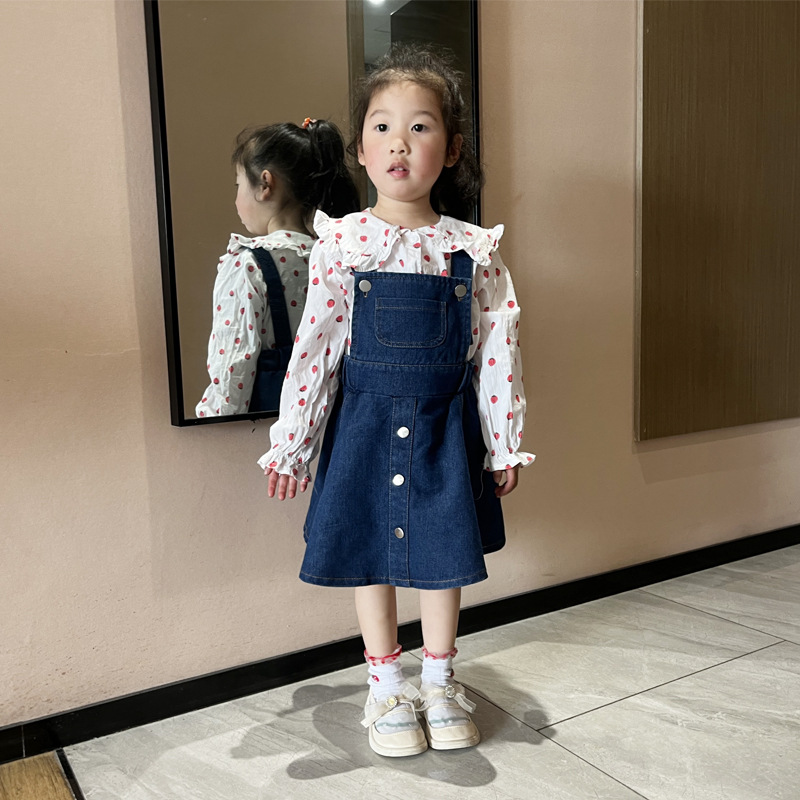 Girls' Dresses, Autumn Clothes, Kidsren's Skirts, Autumn Style Suspender Skirts, Baby Denim Skirts, Girls' Dresses