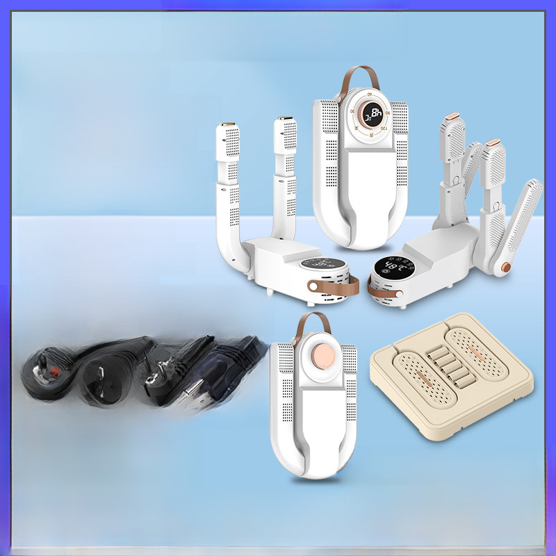 Cross-Border Smart 6-Arm Shoe Dryer, Dual-Use for Wet and Dry, Deodorizing Shoe Dryer, Shoe Drying Machine, Foldable Portable Shoe Dryer