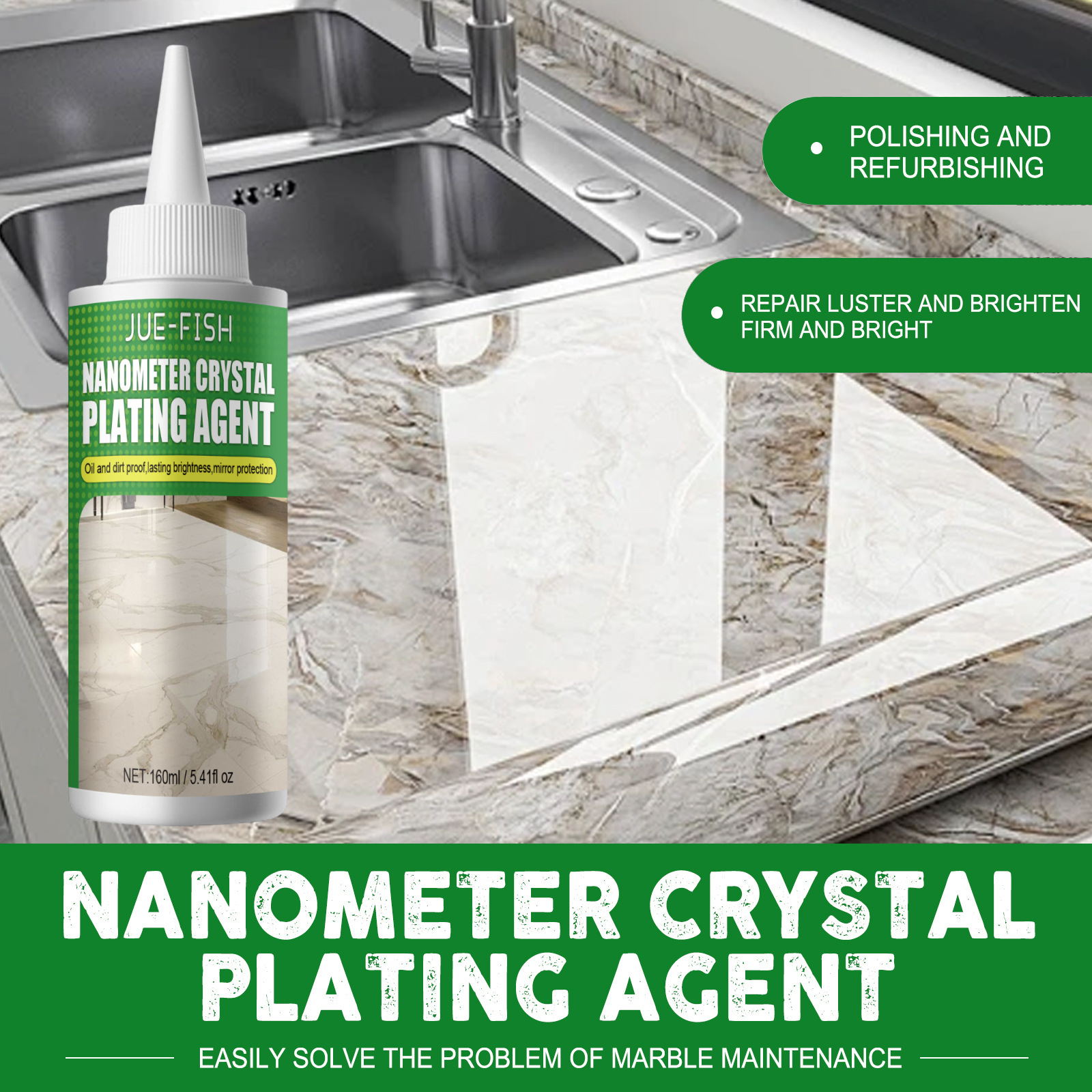Jue Fish Nano Crystal Coating Agent Marble Polishing Crystal Liquid Tile Scratch Brightening Restoration Crystal Coating Agent