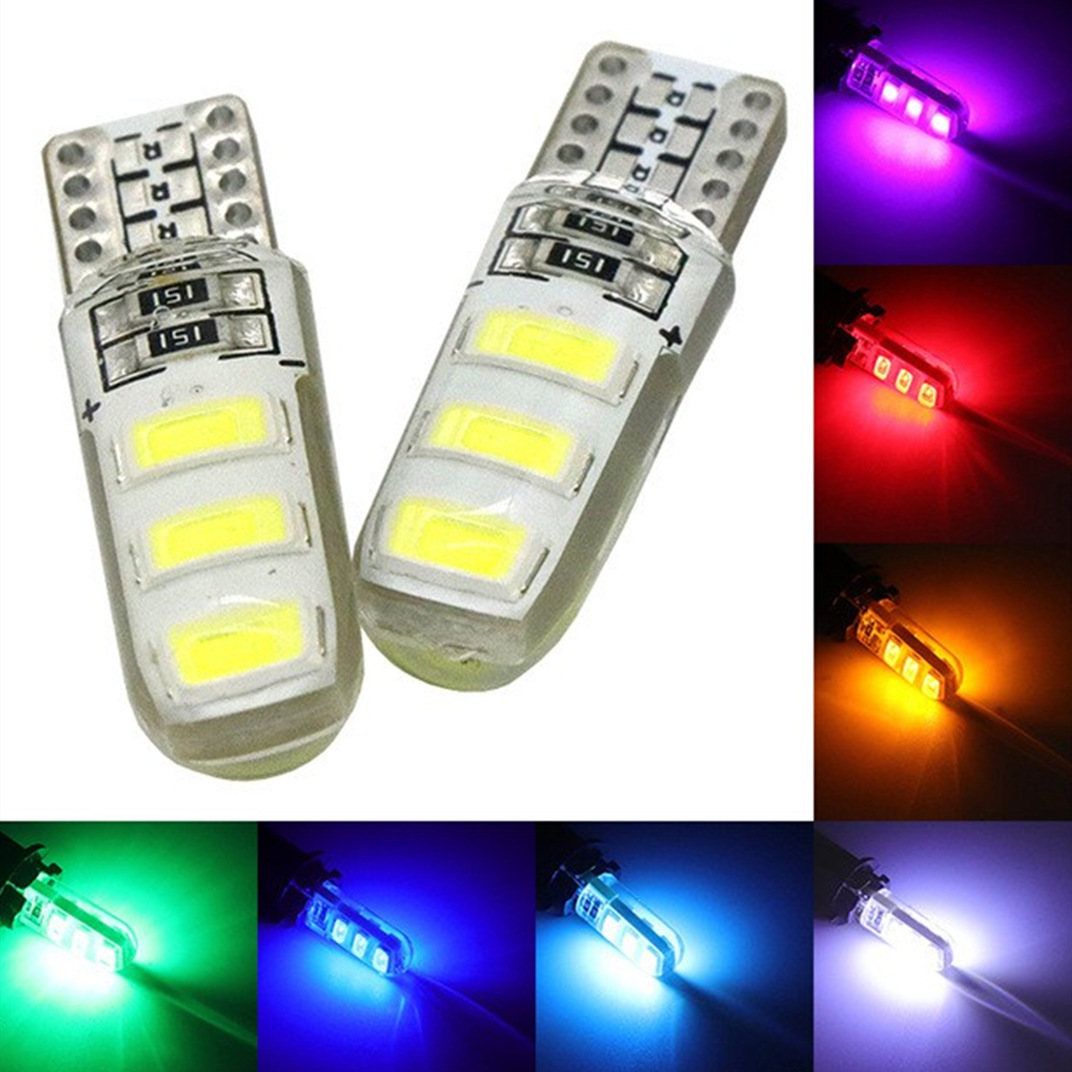 Светодиодный индикатор ширины автомобиля T10 5630 6SMD силиконовый W5W клейкий индикатор высокой яркости малый 12V