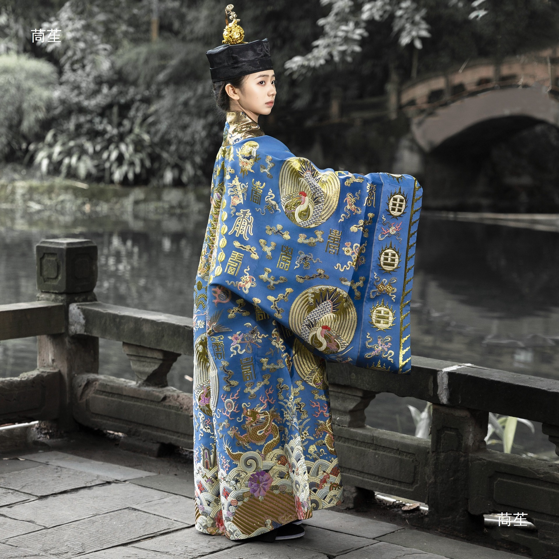 Taoist Priest Jiangnan Robe Brocade Four-Season Short-Sleeve Robe Style Authentic Restoration Nine-Crow High-Ranking Red and Yellow