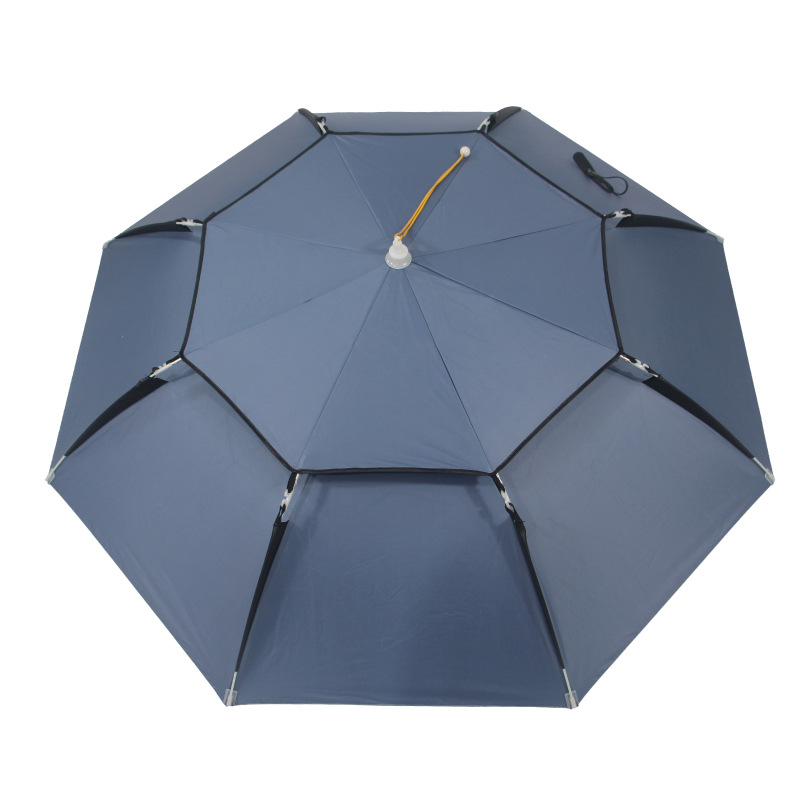 New Headwear Umbrella Fishing Cap Umbrella Large Outdoor Sunshade Head Umbrella Folding Sunscreen Breathable Black Rubber Cap Umbrella Fishing Umbrella