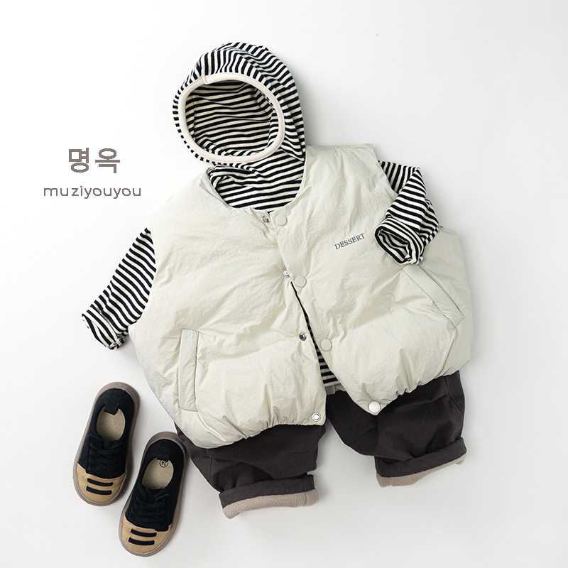 Children's Hooded Fleece Base Shirt Winter Versatile Korean Style Personalized Outfit Warm Clothes for Boys and Girls Baby Children's Clothing
