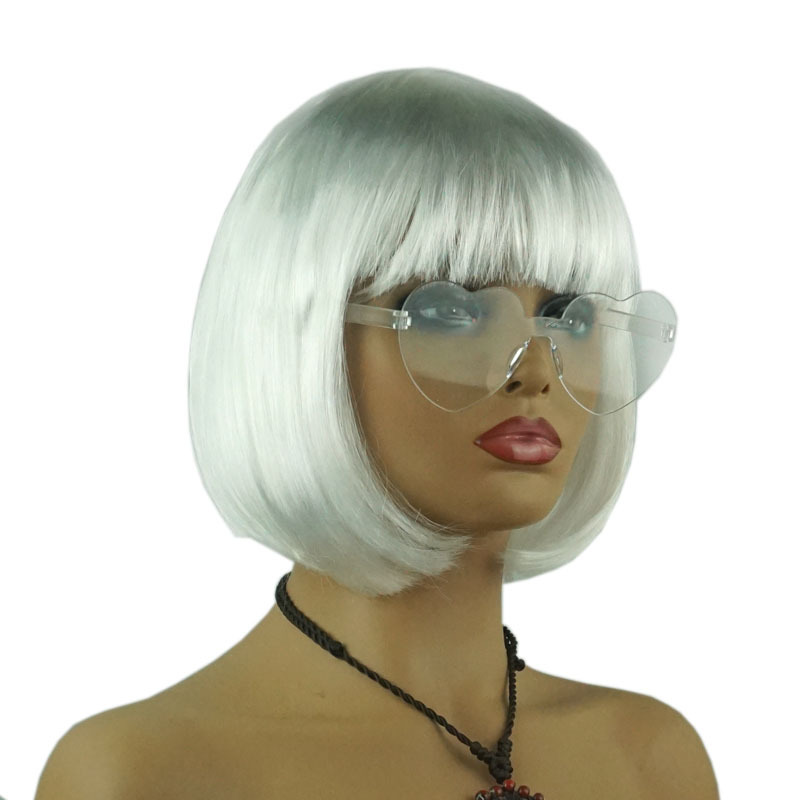 Halloween Event Props Colorful Wig Short Straight Hair Bob Hair Glasses Sunglasses Sun Funny Funny Headwear