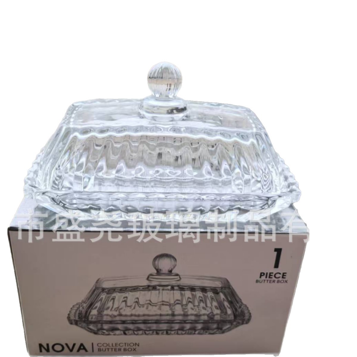 Creative Striped Butter Dish Living Room Coffee Table Salad Snack Fruit Plate with Lid Modern Tray Butter Box Butter Plate