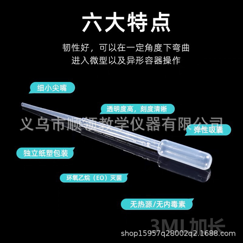 Disposable Plastic Droppers 0.2Ml/0.5/1/2/3/5/10Ml Laboratory Individually Packaged Graduated Pipettes