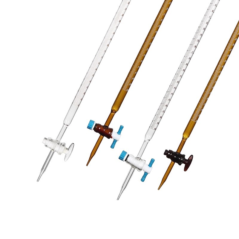 Acid-base burette transparent brown acid/basic/universal 10/25/50/100ml glass instrument for experiment