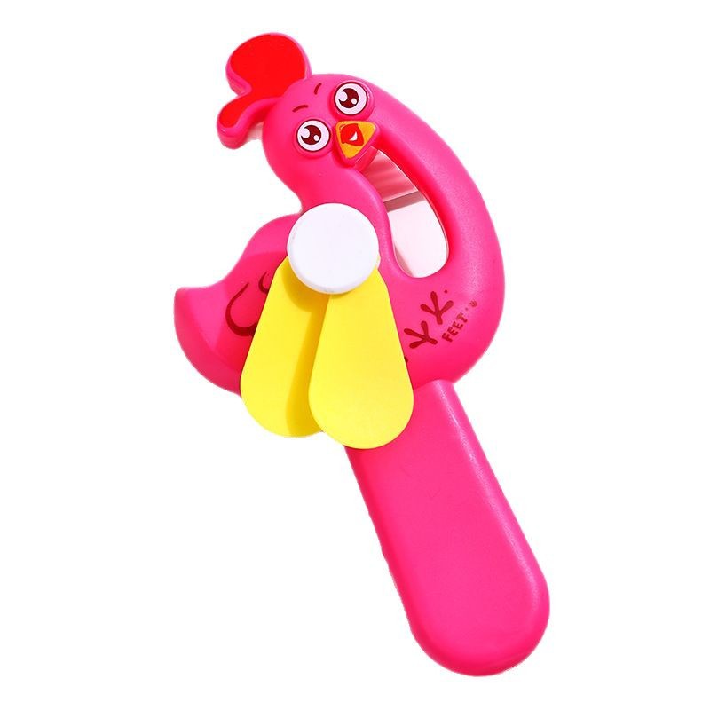 Cute hand pressure small fan toy restaurant gift animal chick hand crank manual fan yiwu toy wholesale