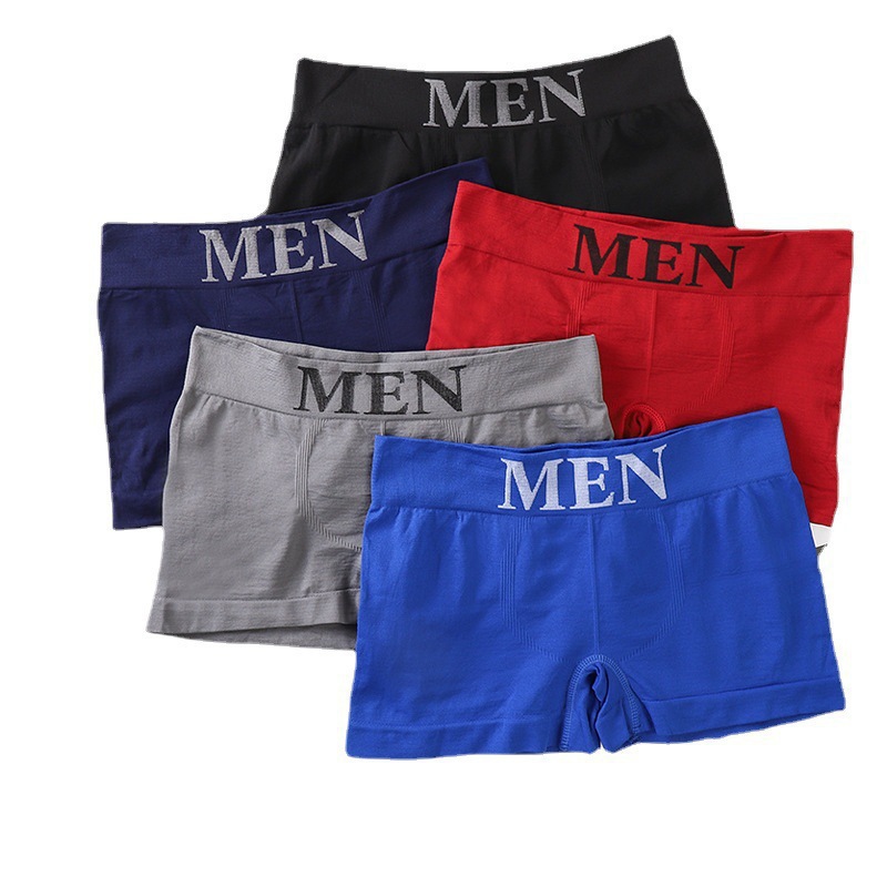 MEN MEN's Underwear Male Boxers Mid Waist Large Size Sports Seamless Plaid Breathable Boxer Briefs MEN Wholesale