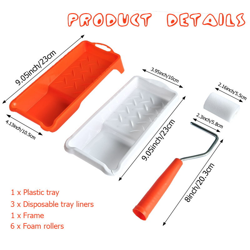 2inch Mini Paint Rollers with Disposable Pans DIY Painting Coating Tools