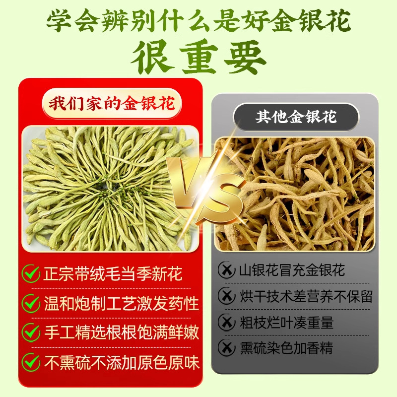 Beijing Tongrentang Honeysuckle Tea Chrysanthemum Tea Official Flagship Store Dried Chrysanthemum Fears Heat and Fire Drinking Wild Honeysuckle