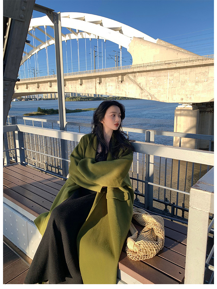 [Winter Cover] Hong Kong Style Retro 2025 Autumn and Winter 100% Wool Woolen Coat Double-Sided Woolen Jacket