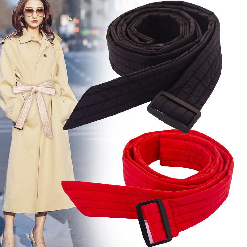 Тонкий пояс для женщин с декоративным узлом для куртки и юбки из канваса