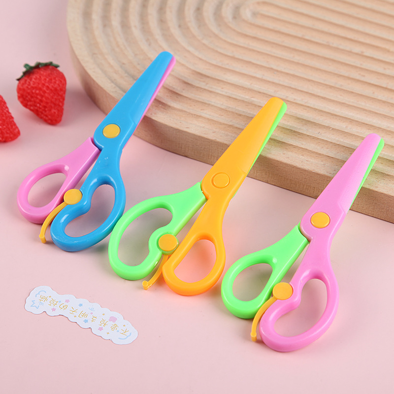 Children's plastic scissors primary school stationery spring safety scissors kindergarten diy paper-cut art scissors wholesale