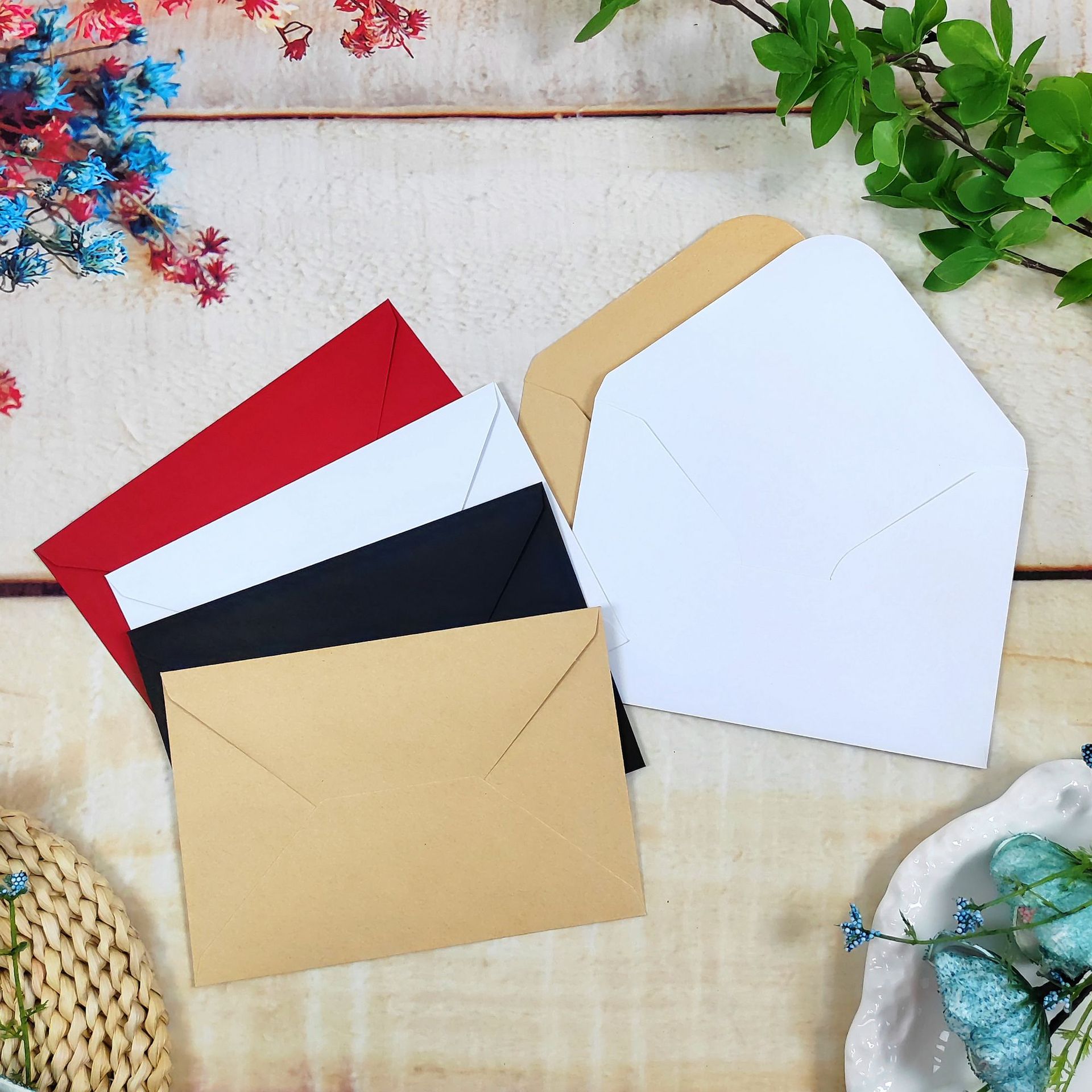 Casual Blank Kraft Paper Envelope, High-End Ins Style Invitation Letter, Greeting Card, Express Document Bag, Full Set