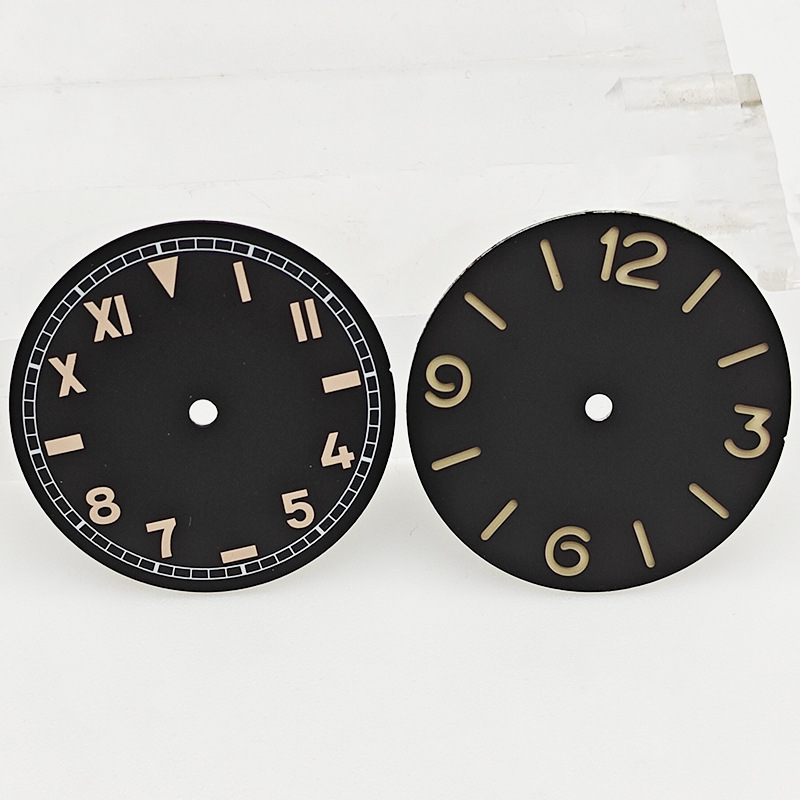 38.8MM Pilot Dial Watch Literal Accessories Green Luminous Fit ETA6497/ST3600 Manual Movement