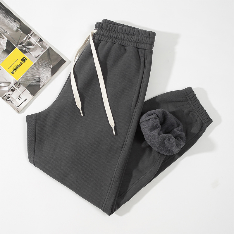 Брюки Deng Jue для мужчин, флисовые, 400 г, тяжелые, новые, свободные, с флисовой подкладкой, длинные брюки для мужчин и женщин