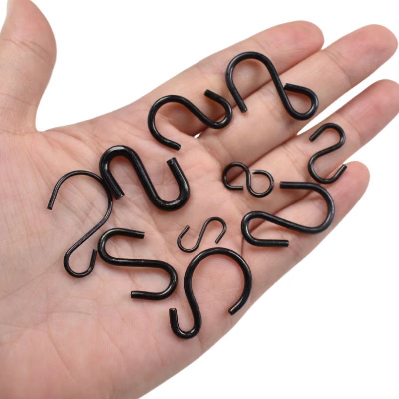 Cross-Border Black S-Shaped Hook Bathroom Door Behind Kitchen Storage Outdoor Light Hook Special-Shaped S Hook Clothing Wall-Mounted
