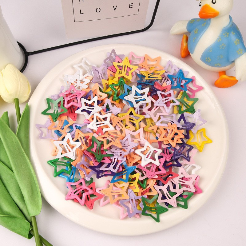 Cute Star Hairpin Female Side Clip Bangs Broken Hair Bb Clip Hairpin Kidsren Dopamine Colorful Clip Headwear