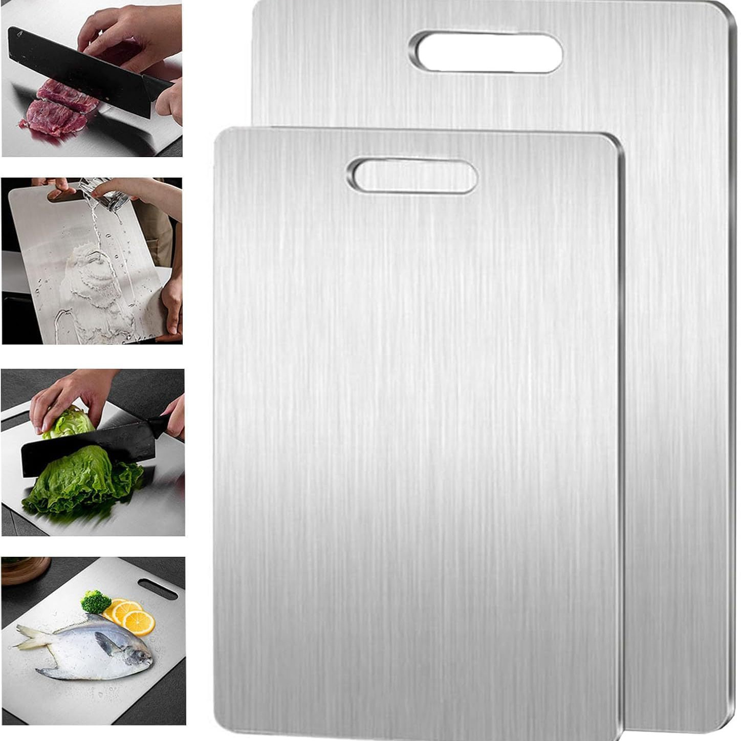 Cross-Border 304 Stainless Steel Cutting Board, Commercial Cutting Board, Thickened Double-Sided Household Anti-Mold and Anti-Bacteria Chopping Board, Popular Model