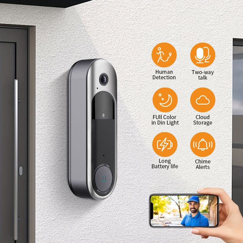 Factory Direct Supply Cross-Border High-Definition Wireless Smart Video Voice-Changing Video Intercom Home Security Camera Doorbell