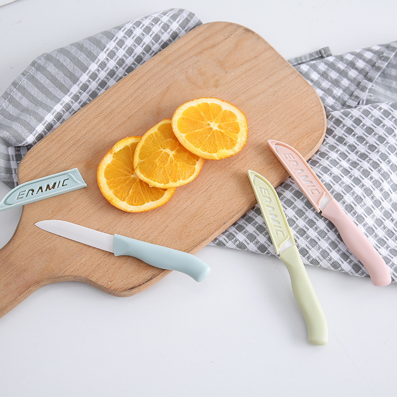In stock retail wholesale ceramic knife fruit knife portable portable fruit knife multifunctional dormitory household food supplement knife