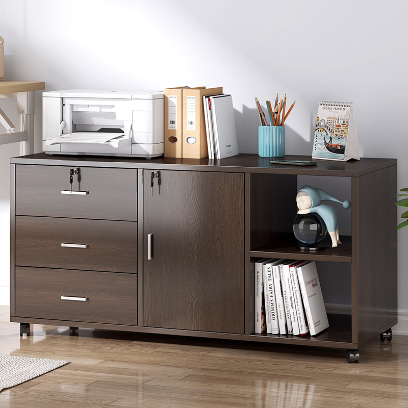 Файл-картотека под столом, деревянный офисный шкаф с замком, шкаф для принтера, низкий шкаф для хранения