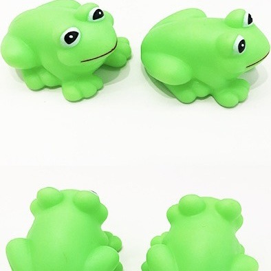 Cross-Border Enamel Simulation Frog Toy Pinch Music Baby Bath Play Water Toy Children's Educational Bathroom Toy