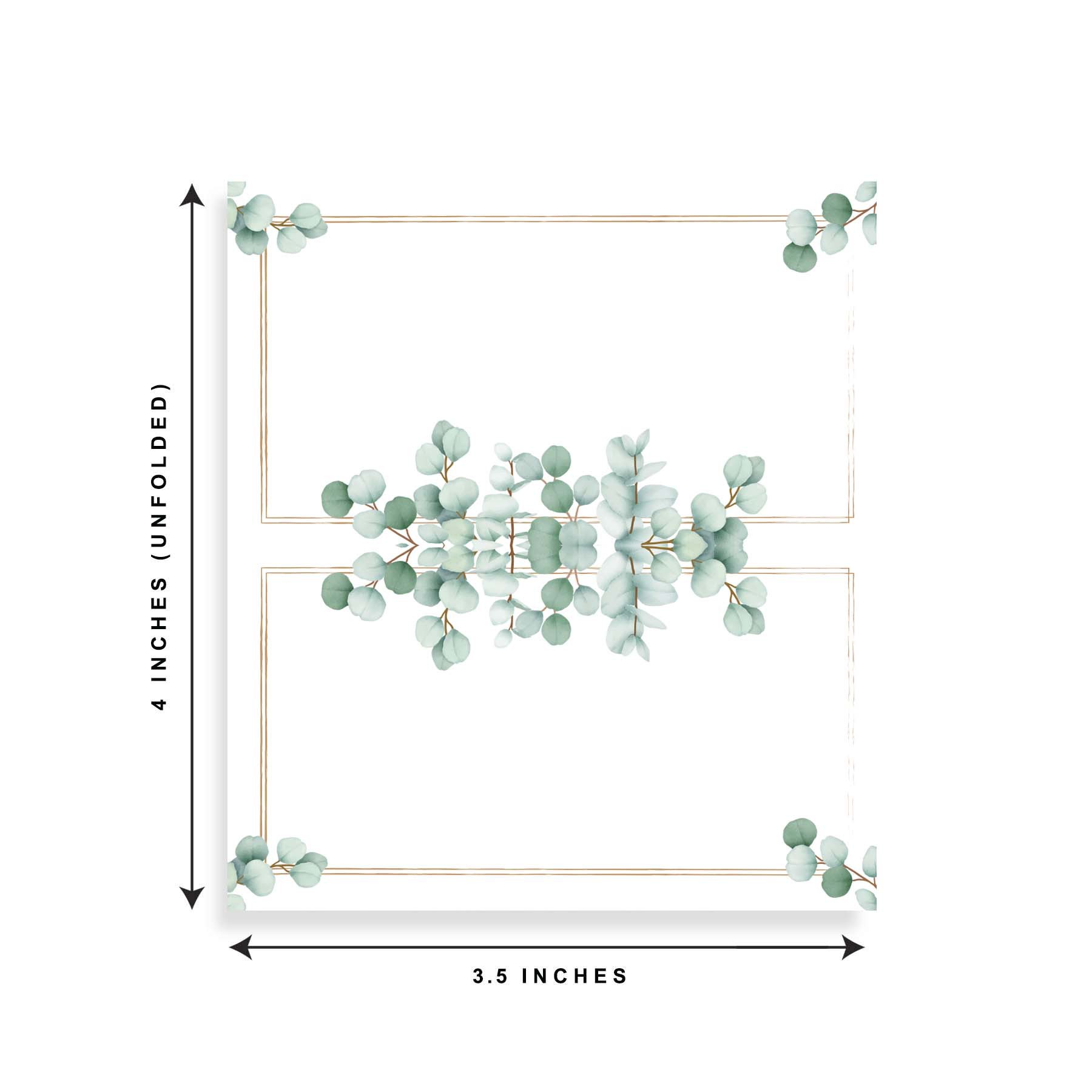 Cross-border Wholesale Green Leaf Watercolor Wedding Dinner Event Seat Folding Card Event Decorative Card Write